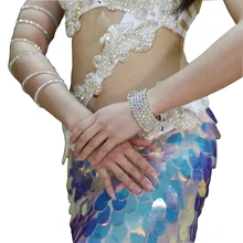 Новые аксессуары для танца живота 1 шт бриллианты браслет регулируемые бриллианты металлические разноцветные стразы жемчужный браслет