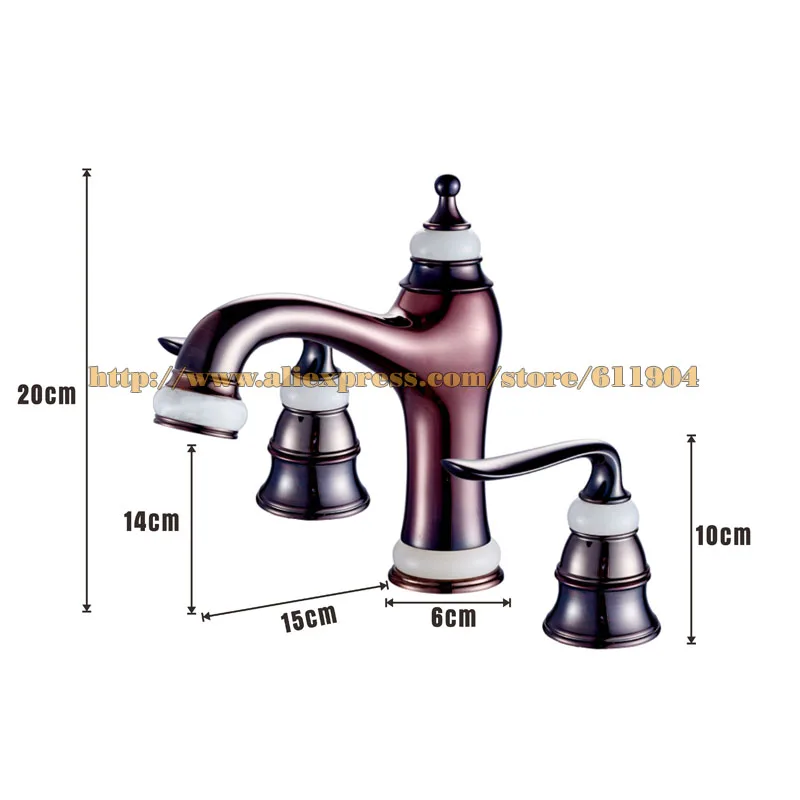 لطيفة تصميم 3 قطعة النحاس الحمام سفينة الغرور صنبور ثلاثة حفرة بالوعة حوض صنبور خلاط الصنابير الباردة صنبور الماء الساخن نوعية جيدة