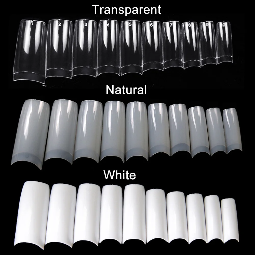 

100/500pcs Transparent White False Nail Art Design Tips French Acrylic Polish UV Gel Sticker Salon Design Manicure Tools