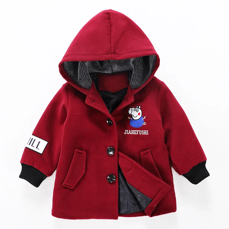 

Children's winter clothing boy's coat wool coat and heavy coat in the style of a young children's baby woollen jacket