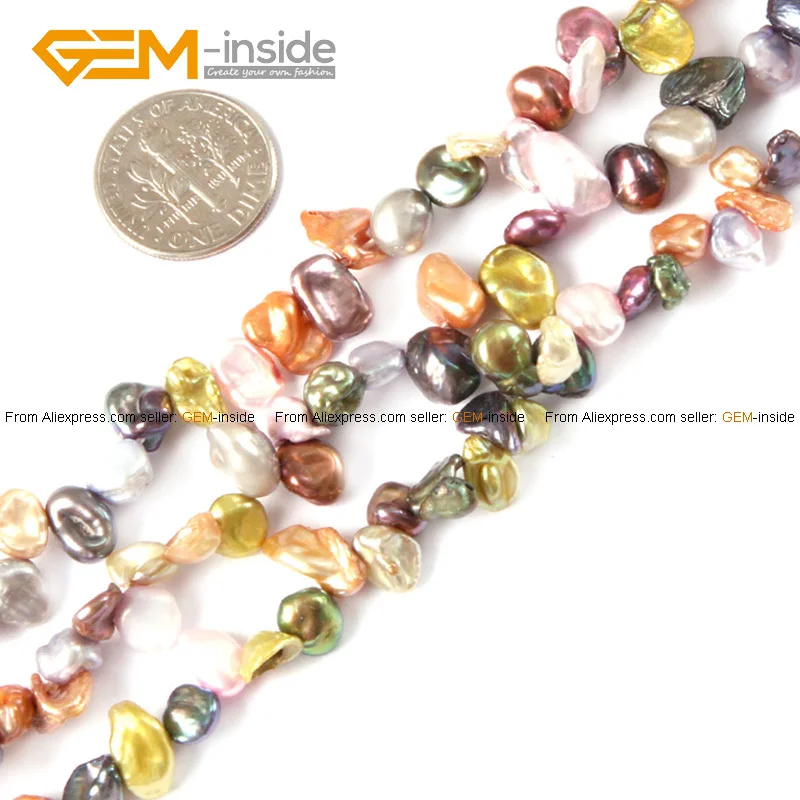 Oval Freeform Pearl Beads 6x8mm Cultured Pearl Bea...