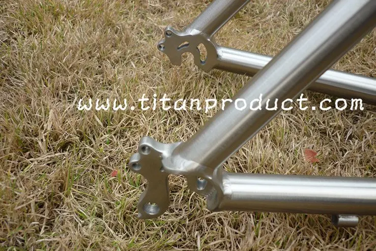 Sale New Dropouts Style!!! Titanium Bicycle Frame Cyclocross Frame (with Mudguard and Rack Mounts) 4