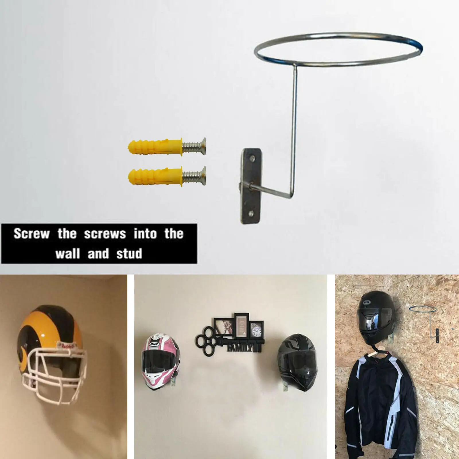 

Helmet Stand for display Motorcycle Helmet Holder Hook Jacket Bags Rack Hanger