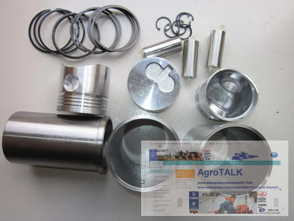 

Yangdong swirl Y385T for tractor, the set of pistons, rings, pins, liners and circlips for one engine use