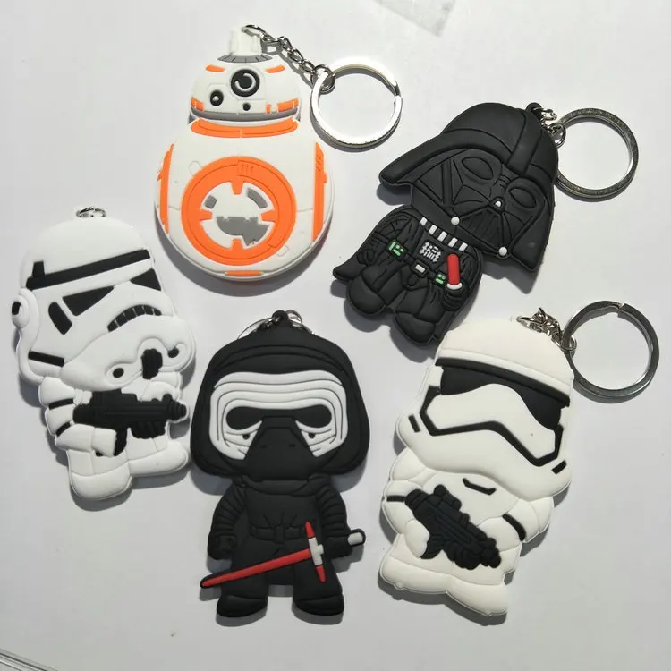 

1PCS 6 to 9CM STAR WARS Black knight Anime Key Chain PVC Figure Keyring cute Toys Keychain Keyholder Birthday Gift NEW
