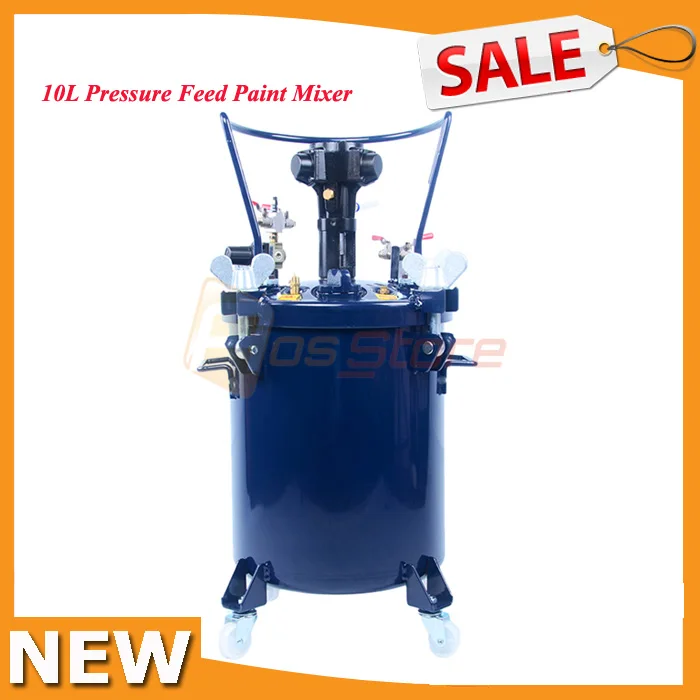 

10L Pressure Feed Paint Blender Mixer Tool Pot Tank Sprayer Regulator Air Agitator Paint Tool Pressure Pot Mixing Drum