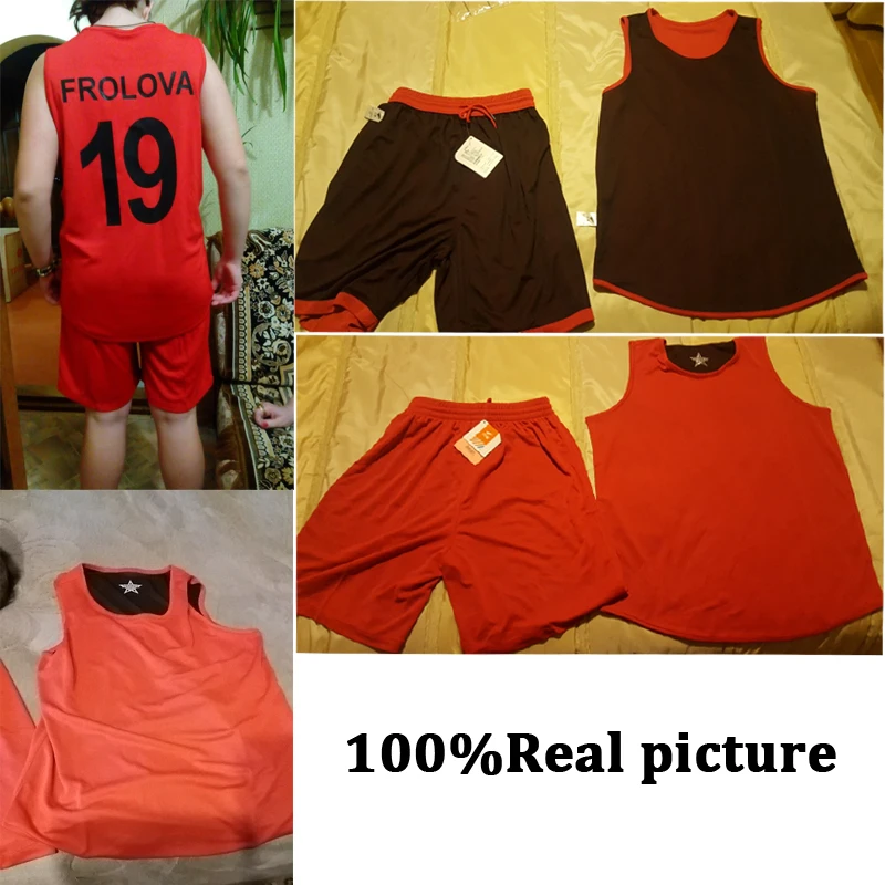 DIY basketball jerseys Set Uniforms kits Child Men Reversible Basketball shirts shorts suit Sports clothes Double-side Sportswea