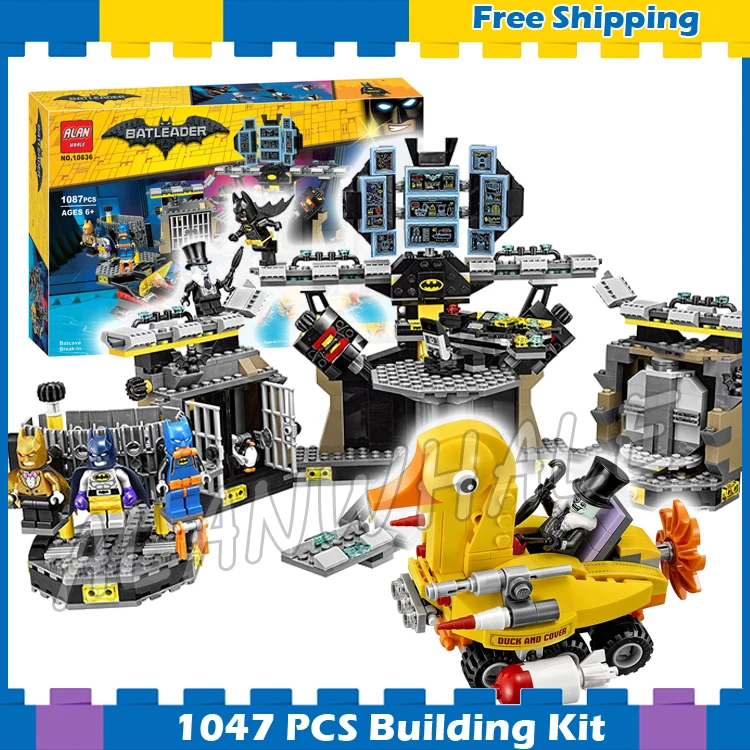 

1047pcs Super Heroes Batman Movie Batcave Break-in Bat Base 10636 Model Building Blocks Children Gifts Sets Compatible with