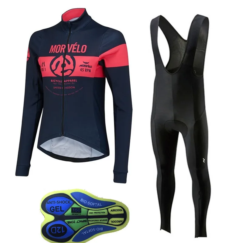 Mujer Ropa Ciclismo 2019 pro team Morvelo long sleeve cycling jersey woman's quick-dry MTB bike clothing Bicycle bib pants set