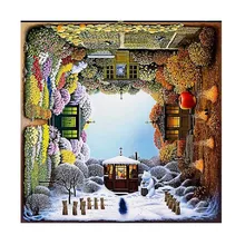 Весна Лето Осень Зима четыре секции вращающийся декоративный набор раскрашивания DIY Цифровая печать масляной картины набор раскрашивания индивидуальные подарки