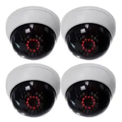 4 в 1 Крытый CCTV поддельный обманный купол камеры безопасности с ИК-светодиодами белый