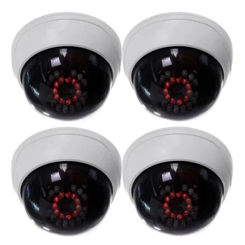 

4 in1 Indoor CCTV Fake Dummy Dome Security Camera with IR LEDs White