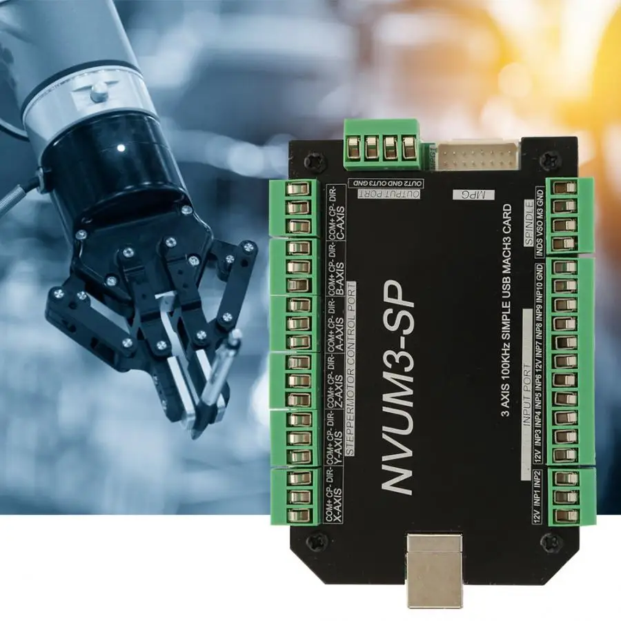 

USB MACH3 Motion Controller Card 3-Axis 100kHz Breakout Board for Stepper Motor NVUM3-SP cnc control board