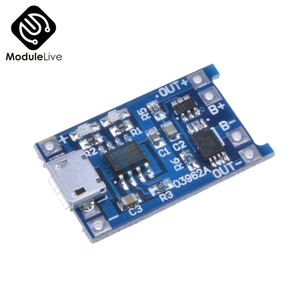 Carregador de Bateria de Lítio Placa de Carregamento com Funções Pces Micro v 1a 18650 Tc4056a Módulo Duplas Led Indicador 100 Usb 5 5 Renovação da Casa