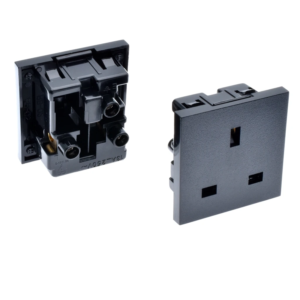 Великобритания Тип евро-модуль BS 1363 13A 250V AC сосуды британская электрическая розетка 45*45 мм черный