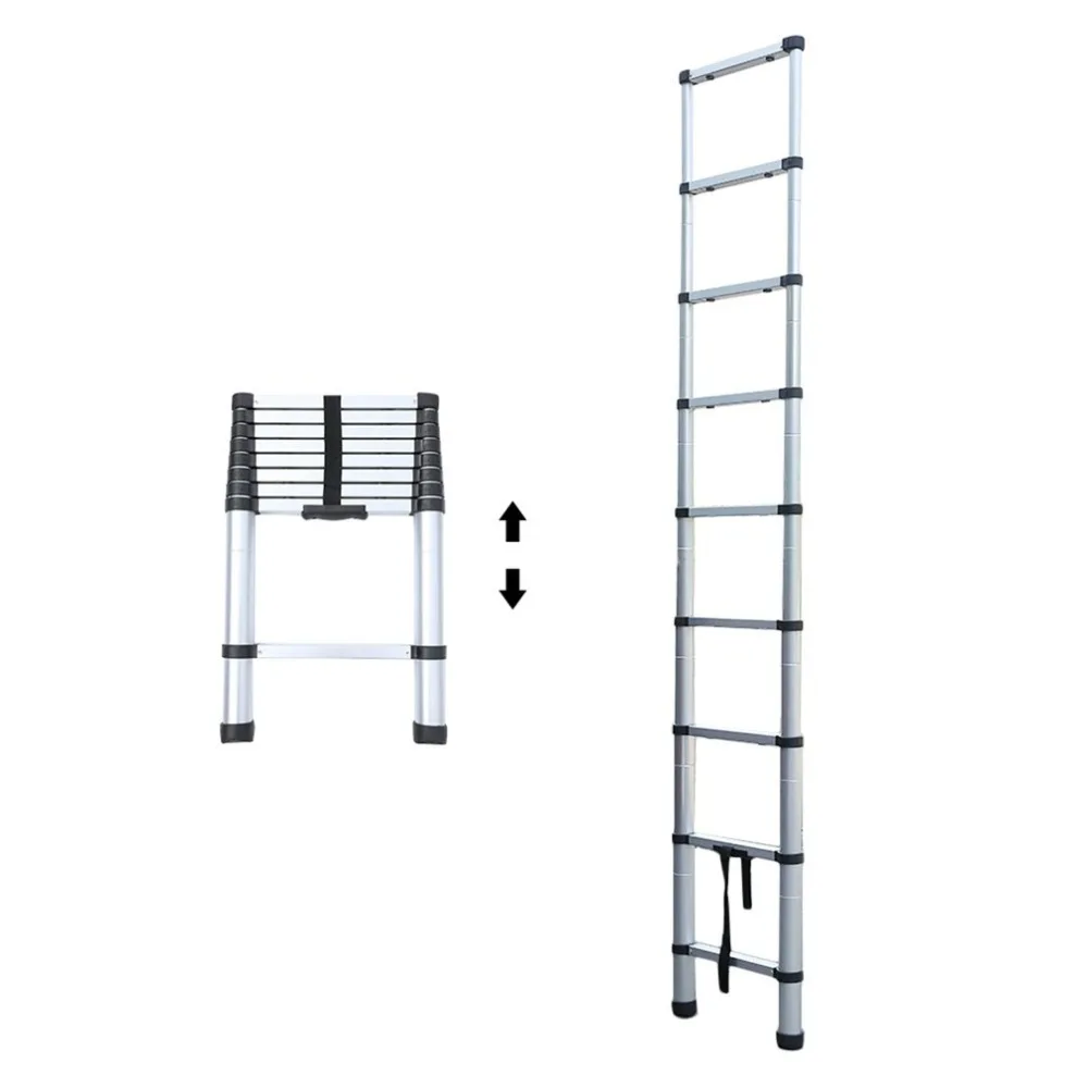 

8.5FT 2.6 Meter Folding Climb Aluminum Telescopic Step Ladder Multi Purpose Non Slip Step Ladders Household Ladder Drop Shipping