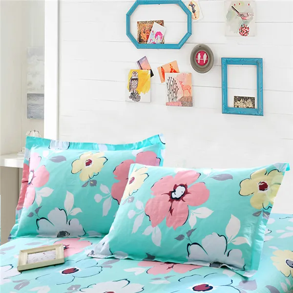 Blue White Flowers 100Cotton Double Pillowcases Long Pillow Case