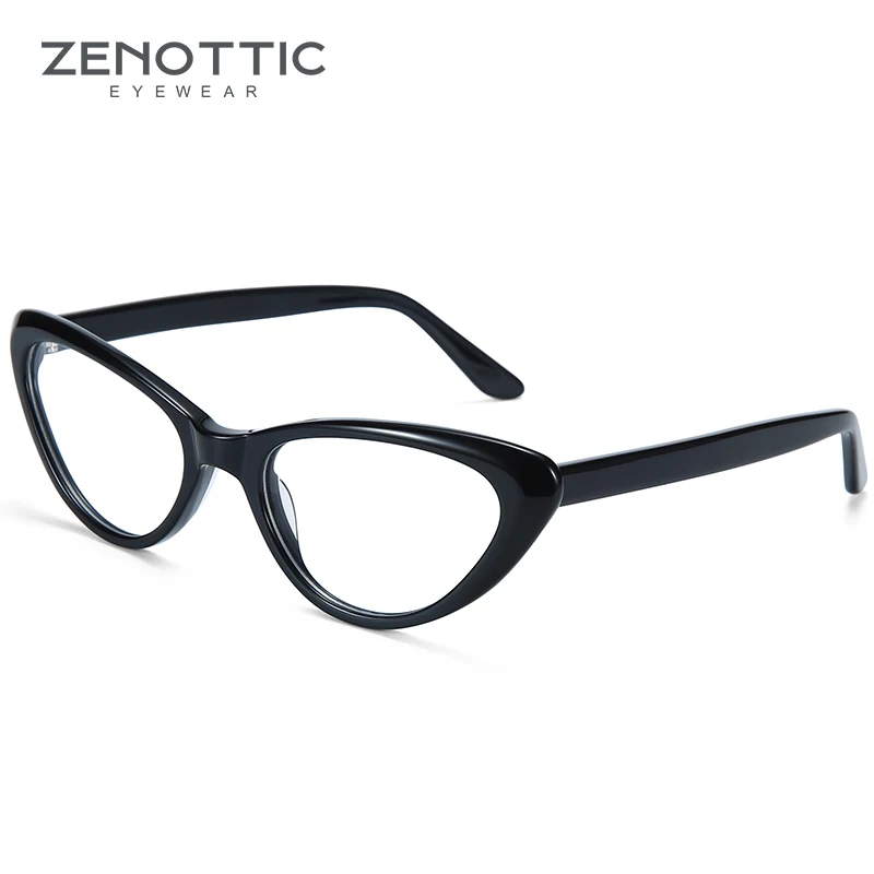 ZENOTTIC, модные очки, оправа для женщин, Ретро стиль, оптические очки по рецепту, очки, кошачий глаз, оправы для очков, BT3022 - Цвет оправы: Black