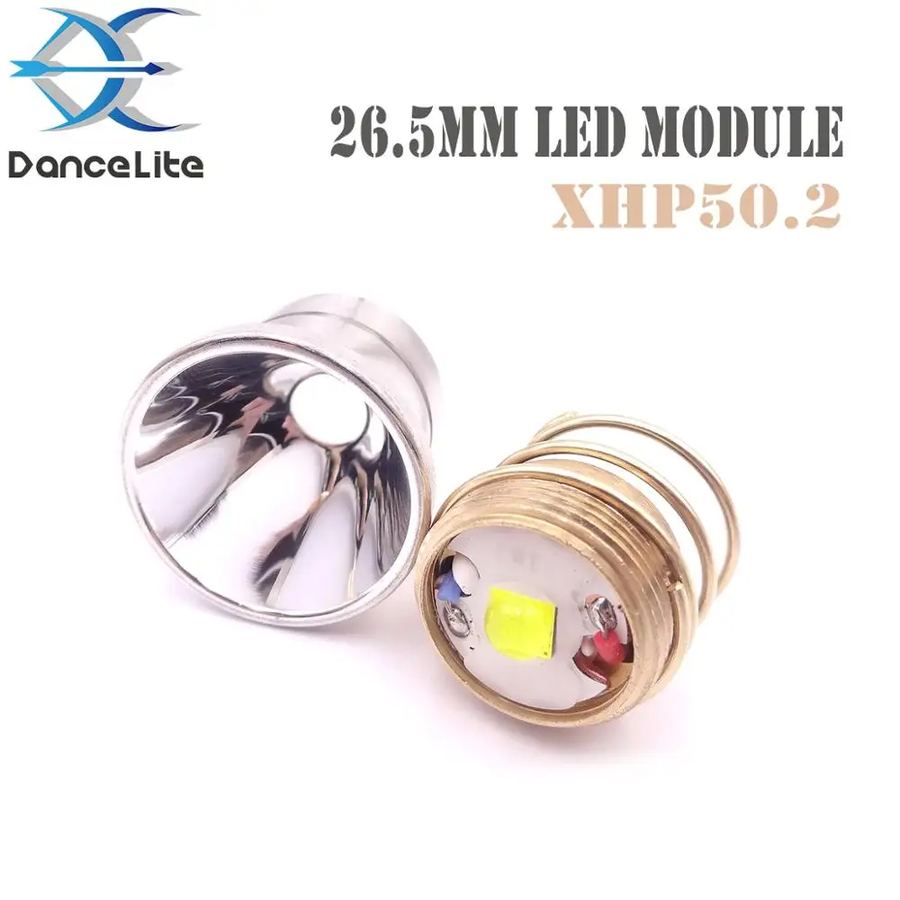 

1PC 26.5mm 3.0-4.2V Original XLamp XHP50.2 2600Lumens LED Module Bulb Drop in For SupFire DanceLite Flashlight Torch