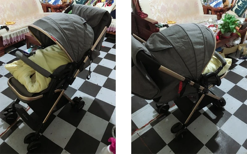 Легкая детская коляска, складная, 2 в 1, двусторонняя, может сидеть, может спать, детские коляски для новорожденных, коляска из алюминиевого сплава B