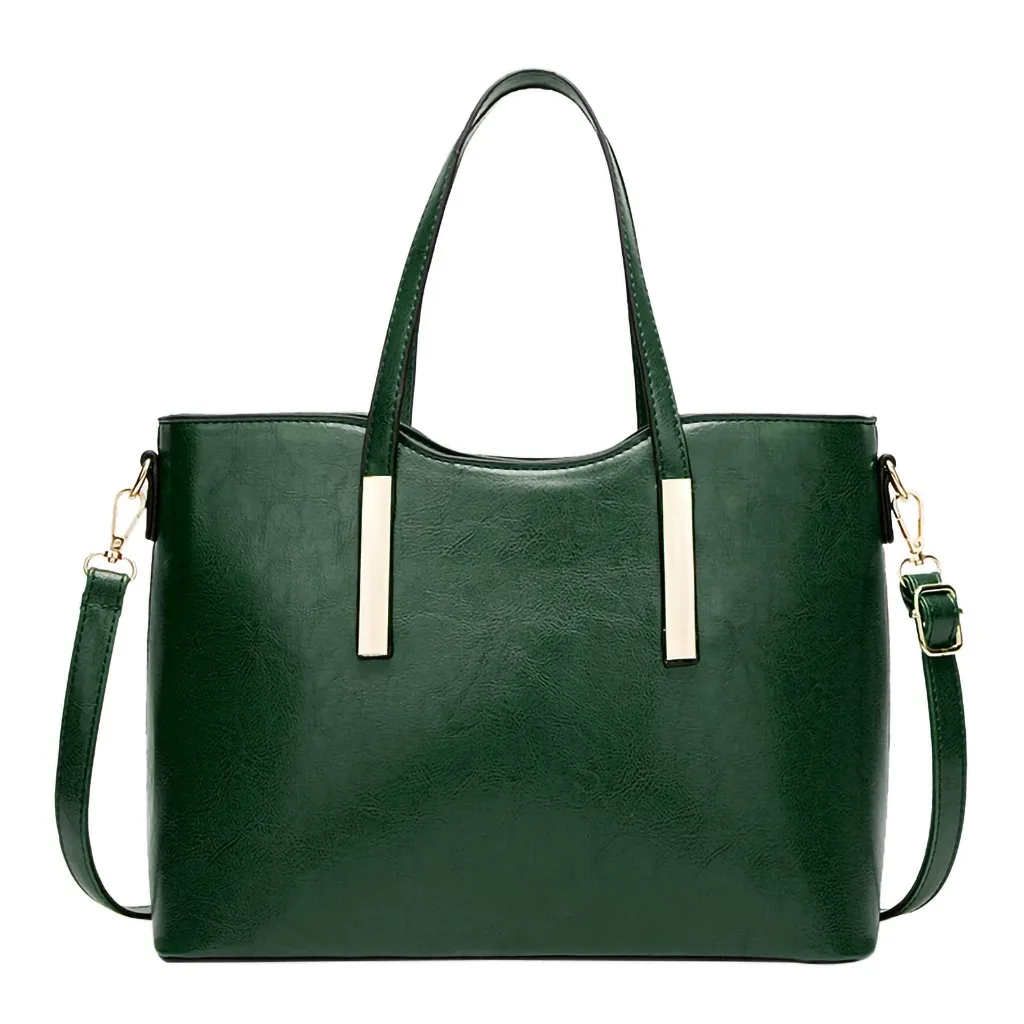 Большая вместительная женская сумка, модная сумка для покупок, с двойным карманом, для девушек, Повседневная Сумка-тоут,, сумки для молодых леди, сумка на плечо - Цвет: Green