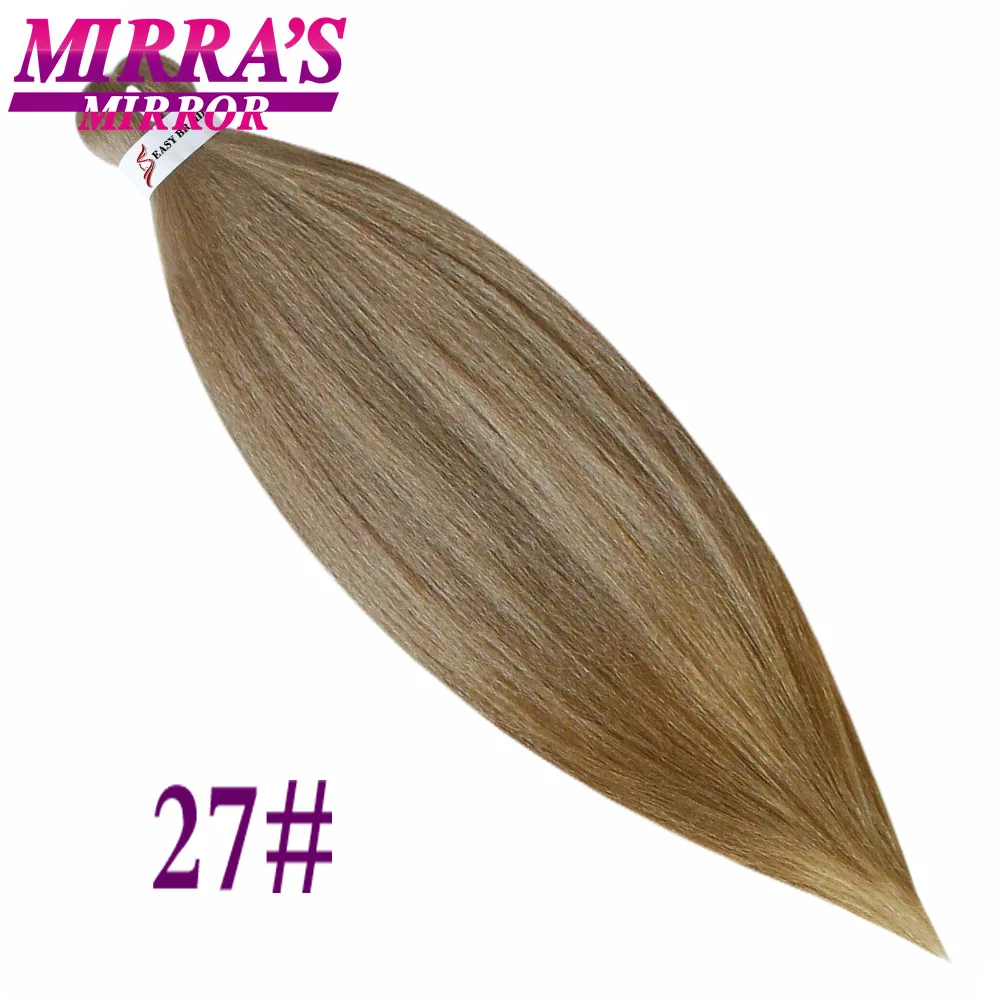 Mirra's Mirror's зеркальные предварительно растягивающиеся Омбре плетение волос для наращивания крючком легко Джамбо косички волосы Синтетические прямые волосы Yaki два тона - Цвет: #27