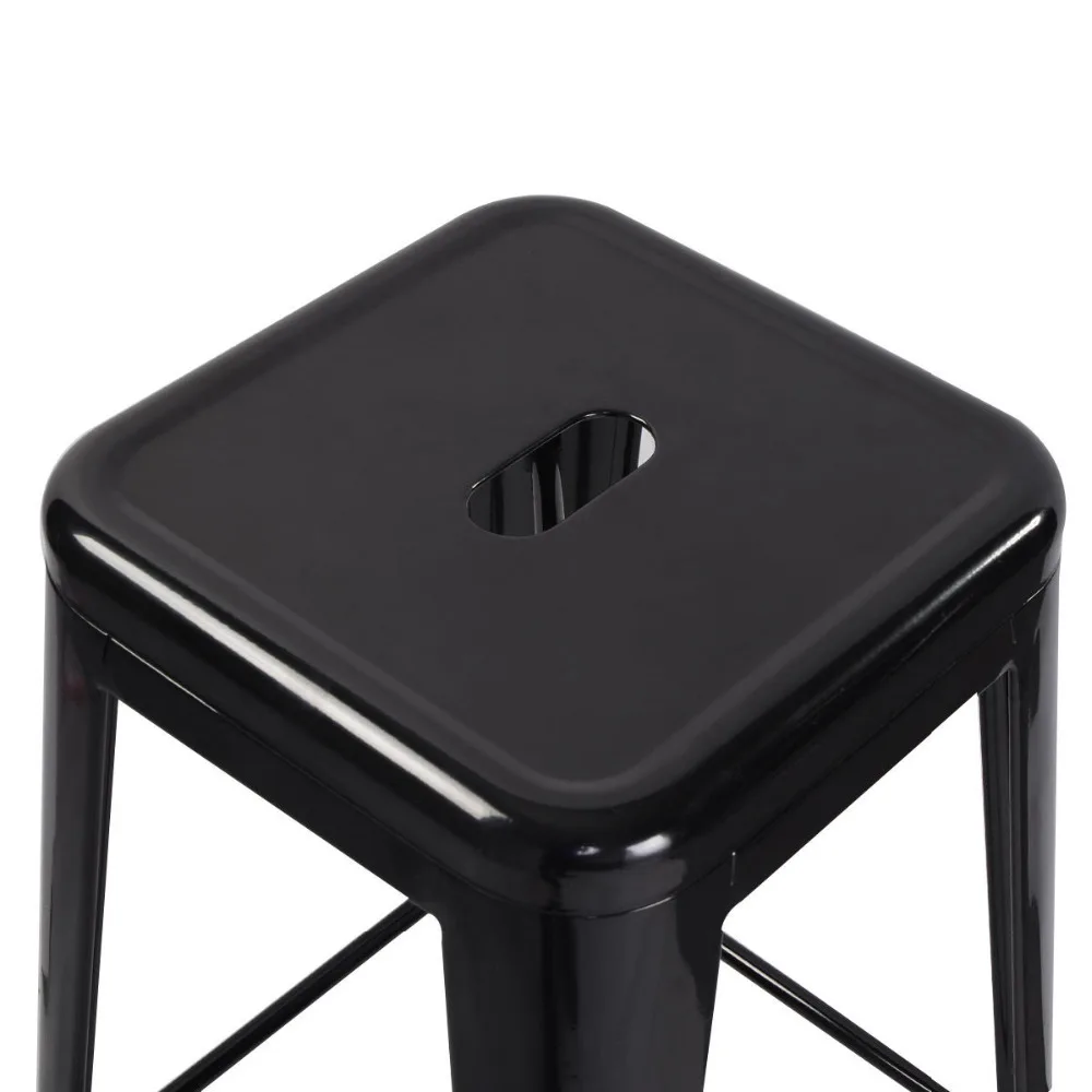 Set of 2 Metal Steel Bar Stools Vintage Antique Style Counter Bar Stool 5 Color HW50186