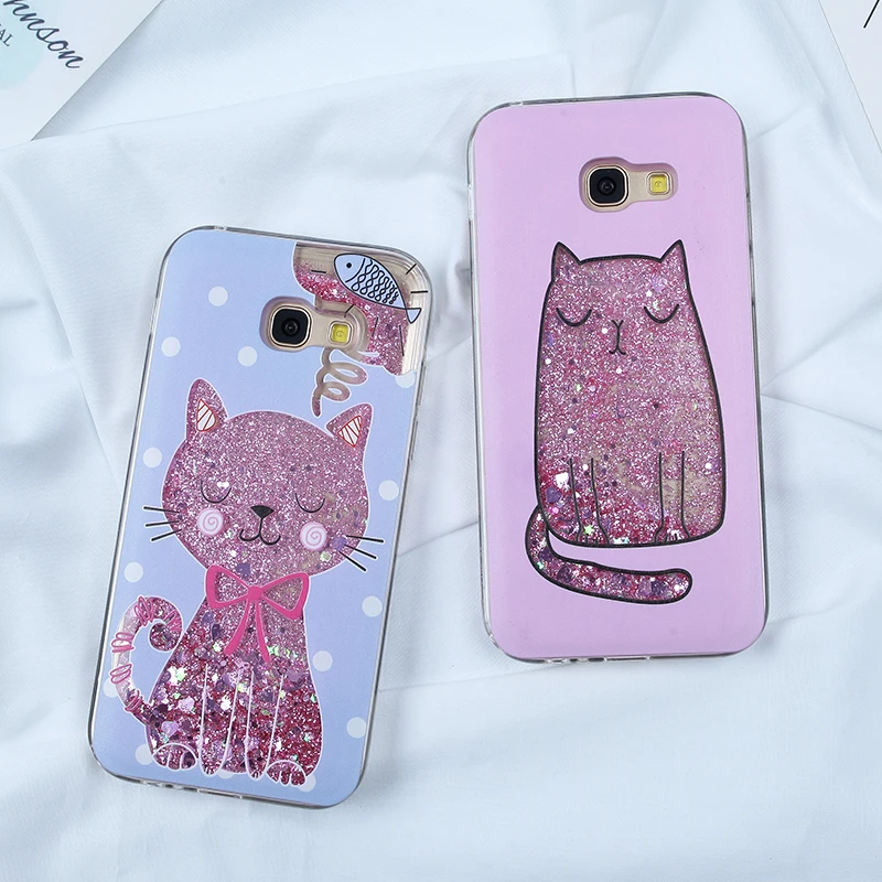 Cases For Samsung Galaxy A3 2017 Glitter Quicksand Case A8 Plus A5 2018 S8 S9 Plus S7 Edge J5 J7 J3 2016 A3 A7 2017 Liquid Cover
