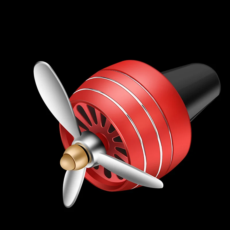 Автомобильный парфюмерный диффузор освежитель воздуха светодиодный светильник Air Force 3 Vent Outlet Clip Автомобильный Декор пропеллер аромат автомобильный орнамент - Название цвета: Красный