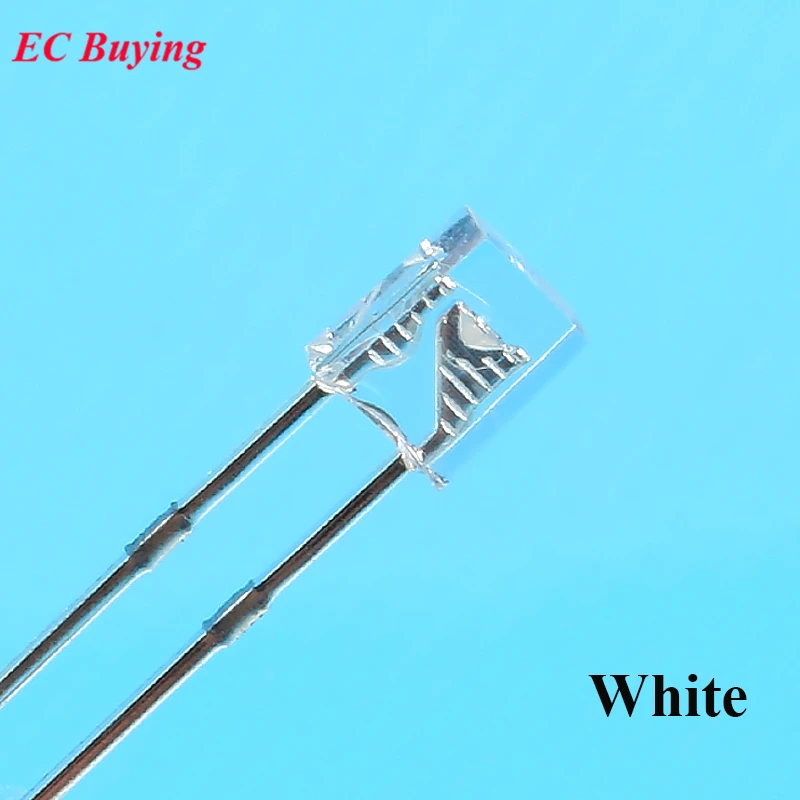 

EC Buying 100pcs 2X3X4 LED White Transparent DC 3V Rectangle LED-Light Emitting Diode 2 * 3 * 4 mm Ultra Bright Bulb