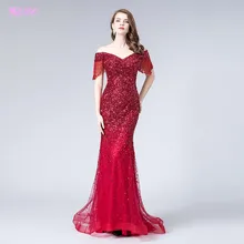 Халат De Soiree красные стразы вечерние платья Длинные официальное платье из тюли платье Vestidos YQLNNE