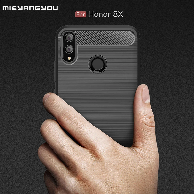 Новейший чехол из углеродного волокна для Huawei Honor 8X матовый мягкий силиконовый