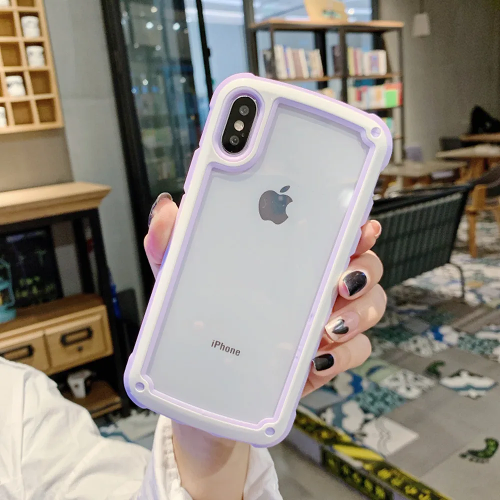 Прозрачный силиконовый чехол для iPhone 11 Pro Max XS MAX XR 8 7 6s 6Plus Роскошная Противоударная подушка безопасности прозрачная задняя крышка из ТПУ ярких цветов