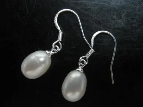 

Wholesale price 16new ^^^^wholesale 5 pairs 7-8mm freshwater pearl Dangle Earring 925 silver Hook