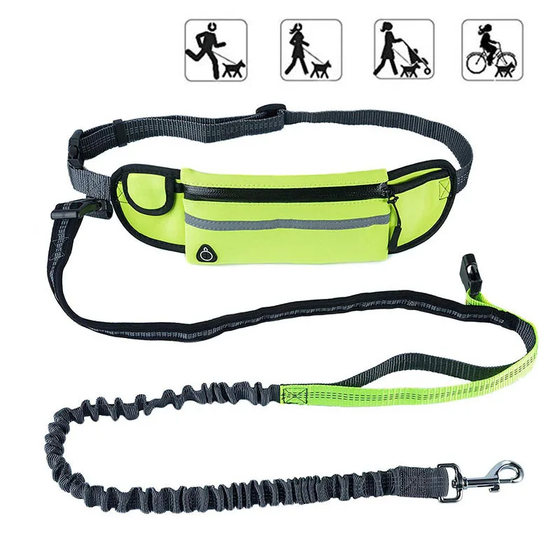Adjustable Hands Free Dog Leash Waterproof Sport Running Pocket Waist Bag Retractable Walking Belt Jogging Pet Lead Belts (6)