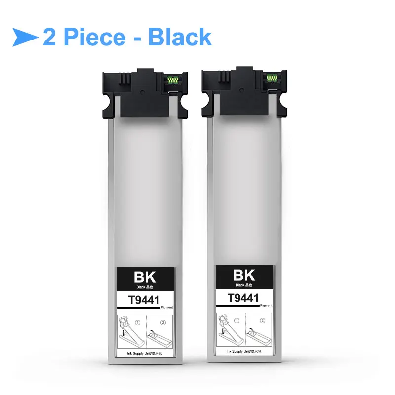 T9441 XL T9441-T9444 пигмент чернильная коробка с чип для Epson рабочей силы Pro WF-C5290 WF-C5790 WF-C5210 WF-C5710 принтера "Mei Qing"(площадь Европы - Цвет: 2 Bags - Black