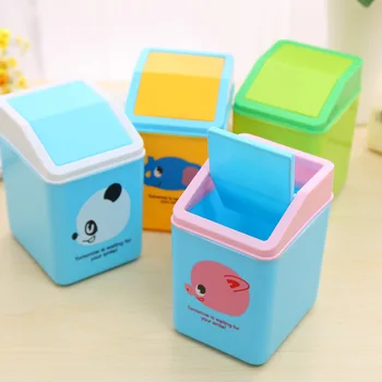 

New Arrival The desktop to receive clamshell small garbage can Garbage Bin Plastic Trash Containers 11*9.5*14.5cm