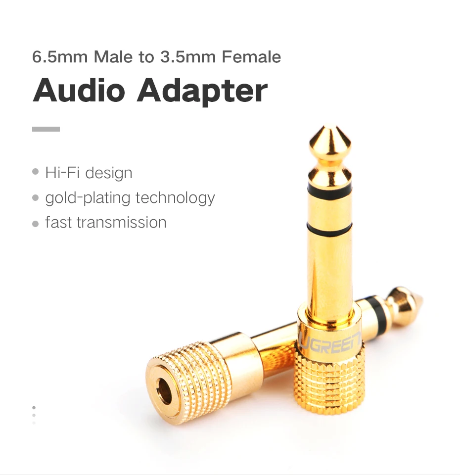 Ugreen Jack 3.5 Speaker Connector 6.35mm Male to 3.5mm Female Audio Connector 3.5 Jack Aux Cable for Speaker Guitar Jack 6.35