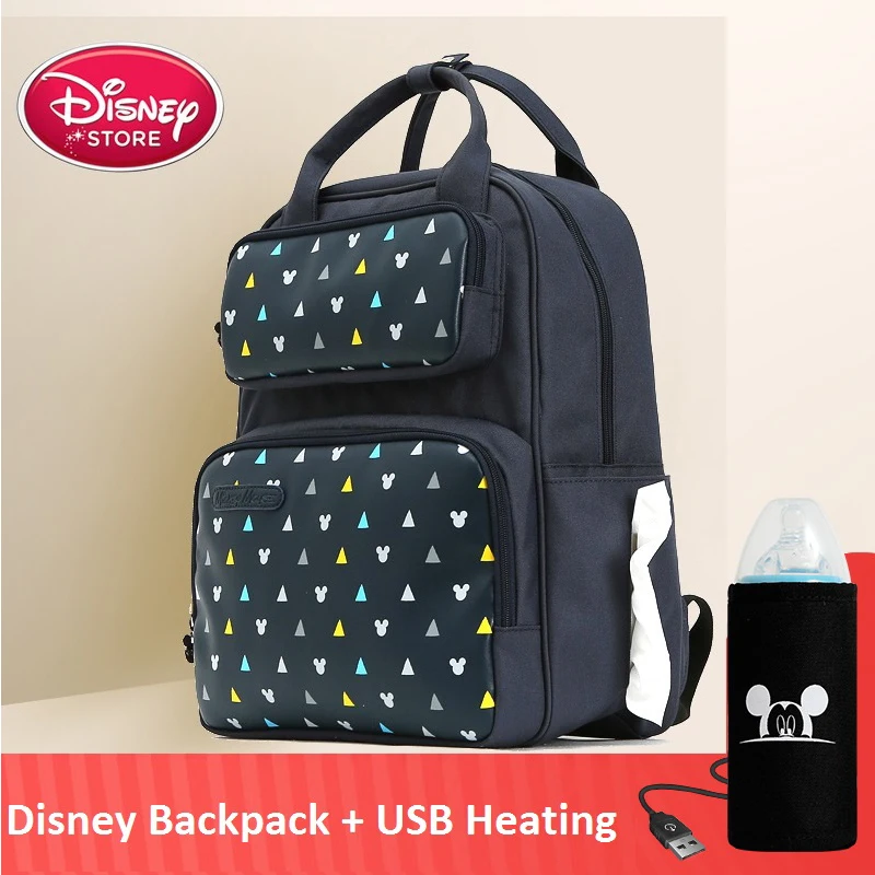 

Fashion Disney Diaper Bag Backpack USB Bottle Insulation Mummy Minnie Mickey Big Capacity Travel Oxford Feeding Baby Handbag