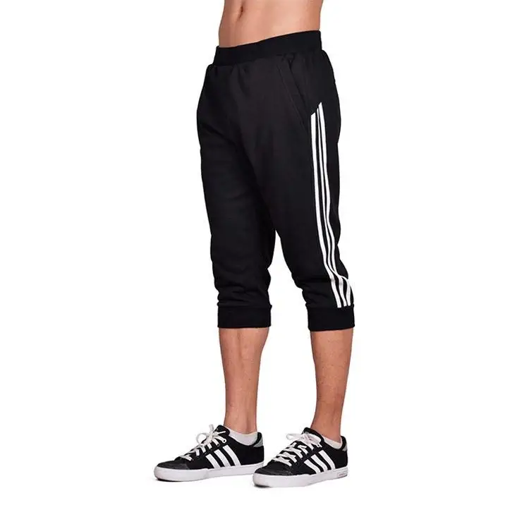 

Spring Summer Men Sport Pants Capris Running Fitness Workout Jogger Pocket Pants 3/4 Athletic Sweatpant Trousers Cotton