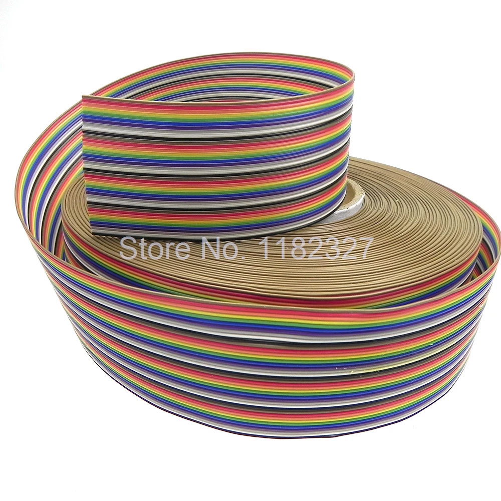 Ribbon cable 40 WAY Flat Color Rainbow Ribbon Cable wire 40P ribbon cable 1.0 MM Pitch Dupont Line Diy Kit 1