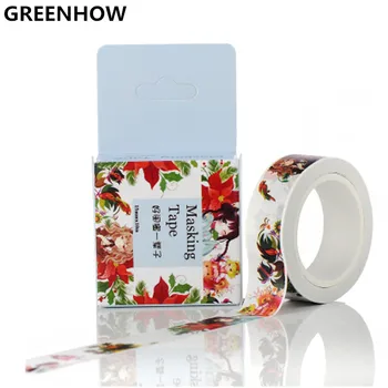 

GREENHOW New 1x Flower Planting Girls Cartoon Japanese Washi Tape Paper Sticker Decorative Masking Tape Office Adhesive 3019