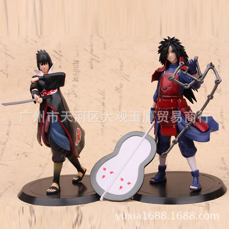 

2pcs/set Naruto Shippuden Uchiha Sasuke Uchiha Madara Anime Action Figure PVC figures toys Collection for Christmas gift