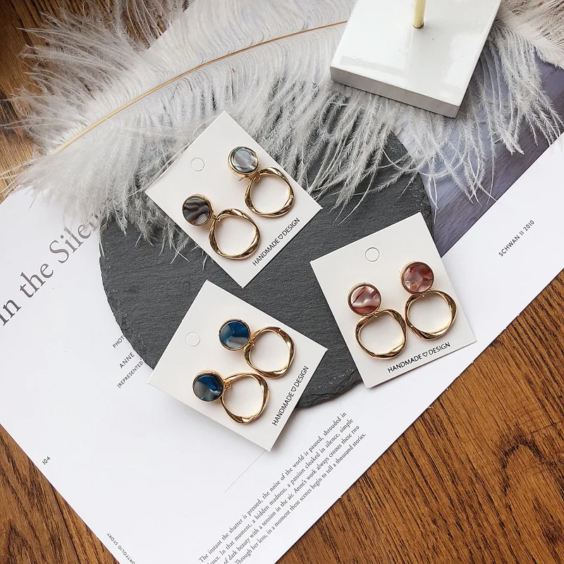 Classic Acrylic Geometric Women Dangle Earrings Irregular Round Earrings For Women Drops Earrings Bohemian Earrings