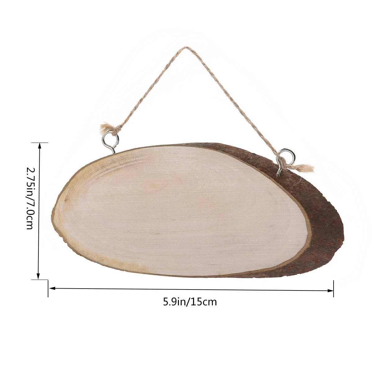 Овальное дерево бревна ломтик таблички с 2 крючками веревка деревянные ремесла бирки Свадебные DIY украшения деревянные ремесла принадлежности украшения