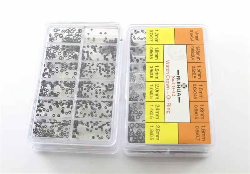 

1.4-2.8mm Mini Small Watch Crown Waterproof Rubber Washer Seal Gasket O-Ring Box Set
