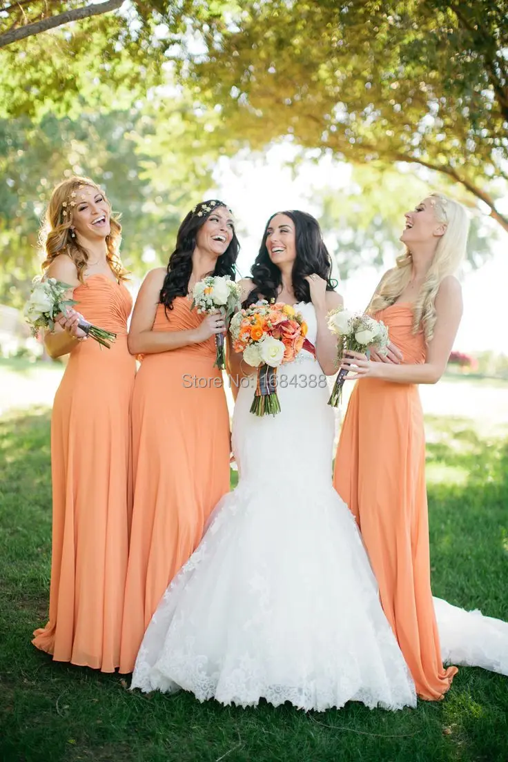 Light orange bridesmaid dresses Clearance