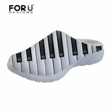 FORUDESIGNS/Музыкальные нотки с фортепианной клавиатурой; летние мужские сандалии с принтом; модный дышащий сетчатый домашние тапочки; мужские сандалии на плоской подошве