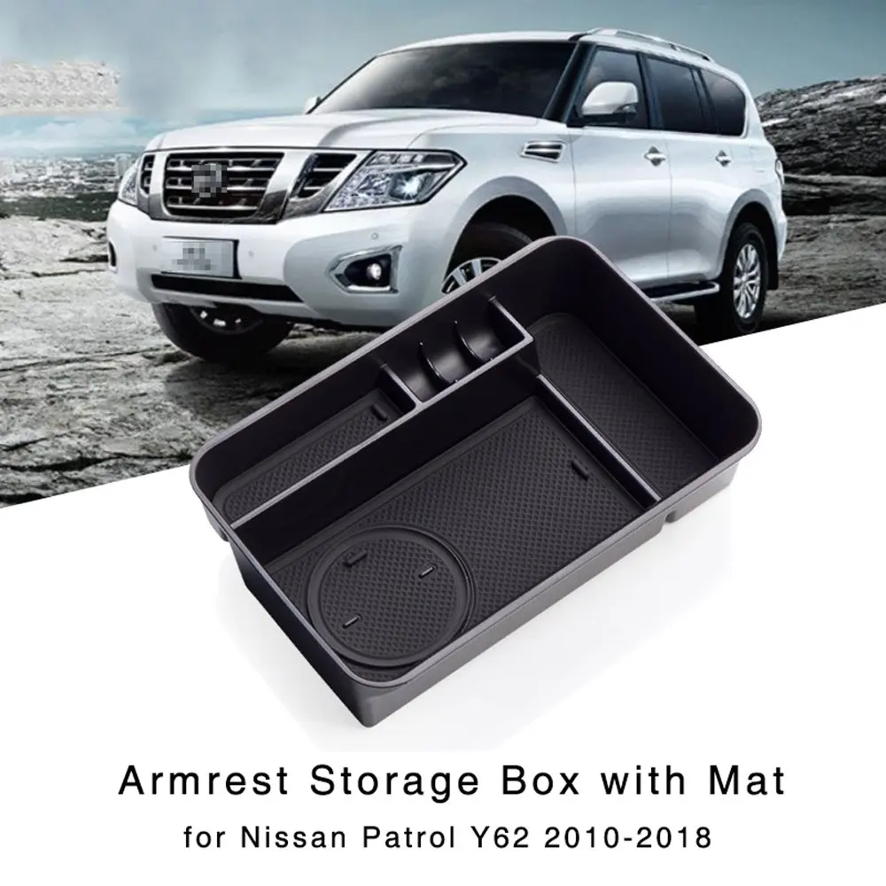 Armrest Storage Box for Nissan Patrol Y62 2010 2011 2012 2013 2014 2015 2016 2017 2018 Central