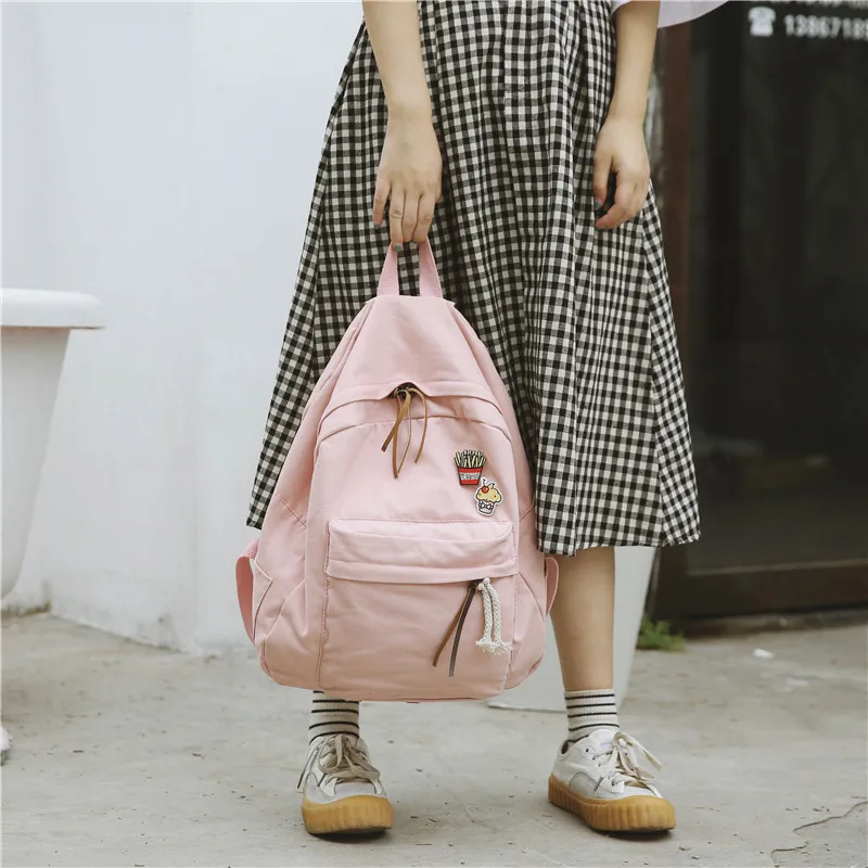 Menghuo Women Backpack for School Teenager Girls Vintage Stylish School Bag Ladies Cotton Fabric Backpack Female Bookbag Mochila (59)